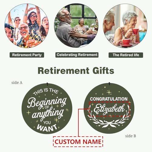 Image of ASTARIN Personalized Wind Chimes, 2025 Retire Wind Chimes, Retirement Gifts for Woman /Man /Teacher /Doctor, Happy Retirement Best Wishes, Gold Life Tree Wind Chime Outside