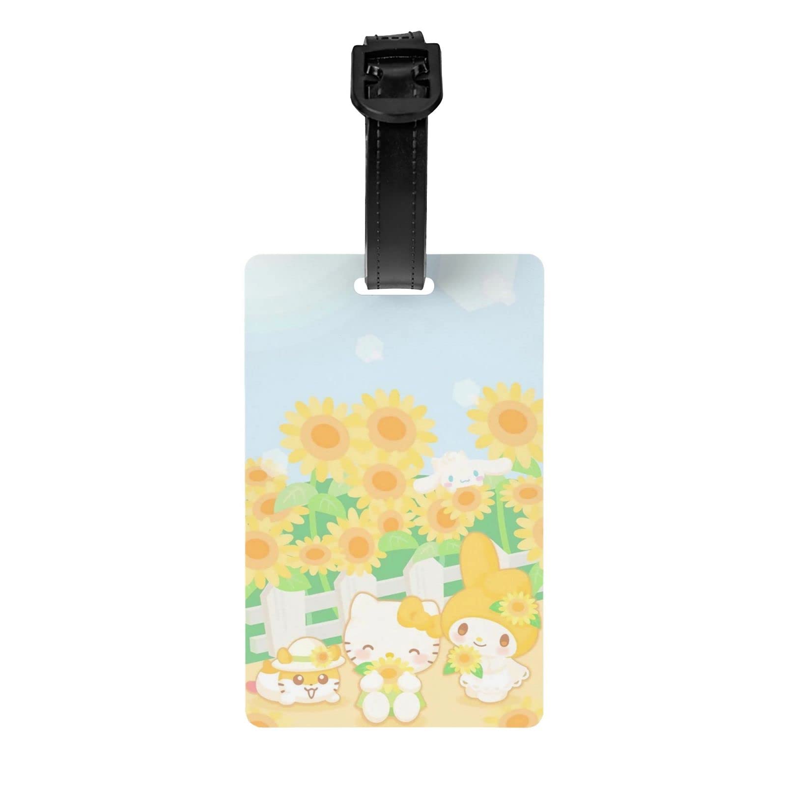 Cute Kawaii Sunflower Luggage Tag for Suitcases Baggage Travel Tag Name Id Identifier Labels for Womens Teen Girls
