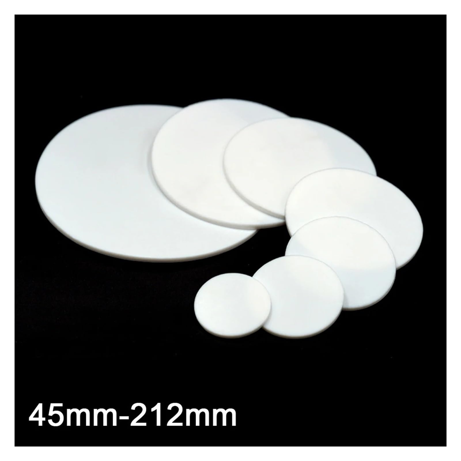 quincaillerie Feuille de PTFE ronde de 3mm, 1 pièce, panneau de PTFE solide, plaque de joint d'étanchéité à haute température, diamètre 45/58/68/78/88/102/122/138/158/188/212mm rondelle d'étanchéité(4