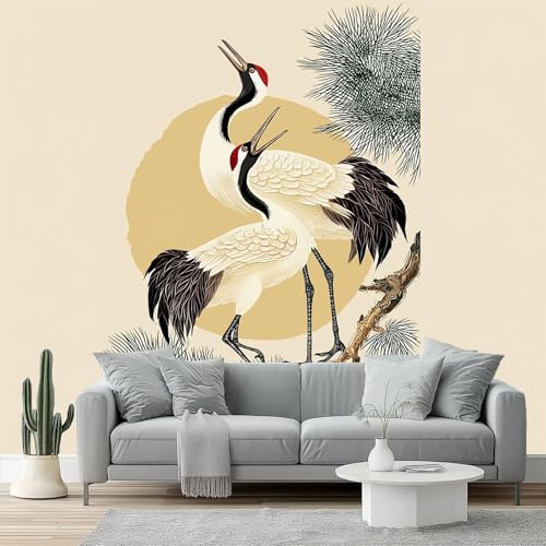 Genérico Papel pintado TNT Minimalismo Acabado Mate Vida Silvestre – Fotomural 200 x 140(WxH) en Crema, ideal para renovación rápida, pared de acento elegante, decoración para salón