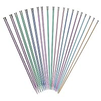 Coopay Kids Knitting Needles, Aluminium Shorter Needles 25cm Set, Single Pointed, 10 Pack