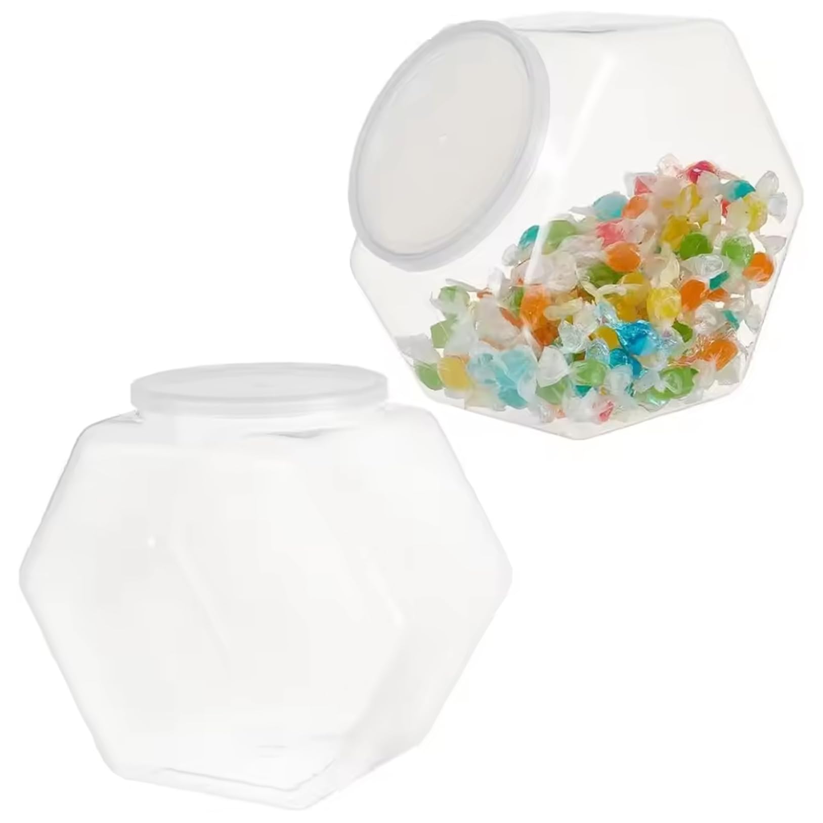 Tarros de plástico para dulces grandes con tapas de 3800 ml botes transparentes anticaídas