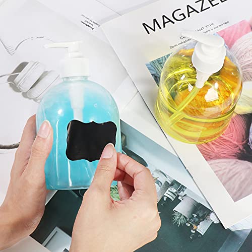 Yishik 16oz Clear Empty Plastic Shampoo Pump Bottles,3 Pack 500ml Refillable Cylinder Bottle for Shampoo,Lotions,Conditioner & Wash Shower Dispenser(4 Labels as gift) - Image 4