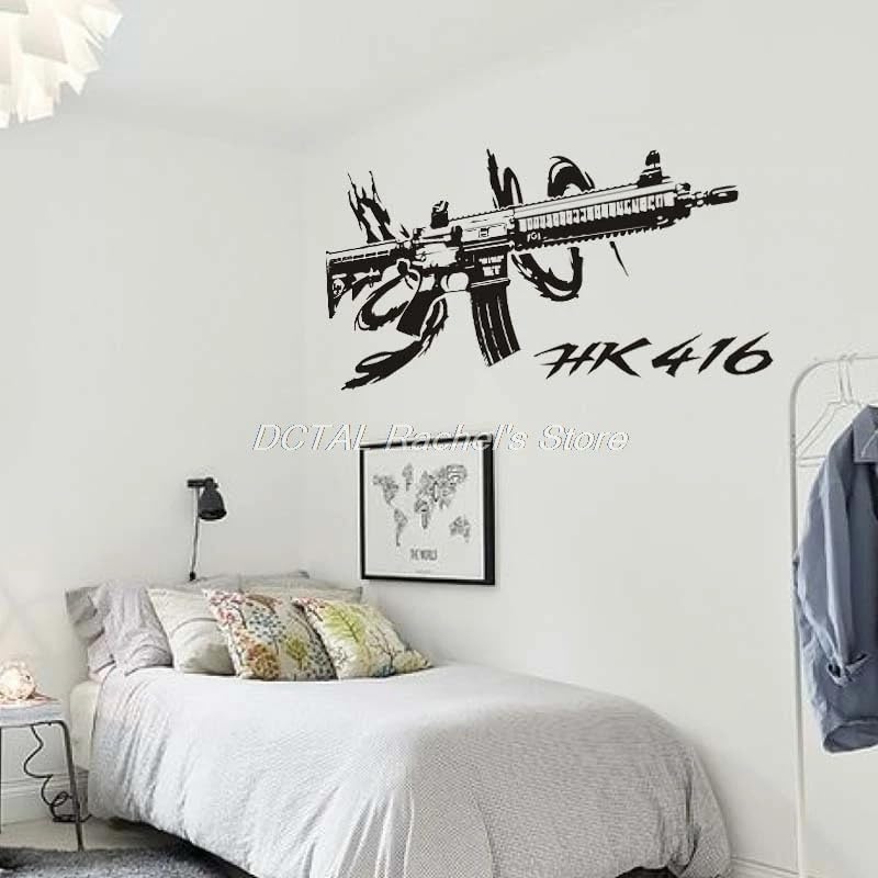 GADGETS WRAP Wall Decal Vinyl Sticker Heckler & Koch Assault Rifle for Office Home Wall Decoration