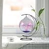 Desk Hanging Fish Tank Bowl with Stand, Mini Table Aquarium Glass Betta Fish Bowl, Creative Fish Vase Aquarium Bowl, Clear Plant Terrarium for Home Tabletop Office Garden Decor, A4