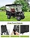 Golf Cart Enclosure 4 Passenger for EDACAR Terrain 4 Model Waterproof Transparent Driving Rain Cover Fit 4-Seater Long Roof with 4-Sided Clear Windows Mirror Openings Roll-up Zipper Door Black