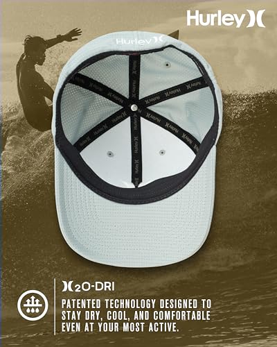 Image of Hurley Men's Baseball Cap - Lightweight Curved Bill H2O Dri Fitted Caps for Men