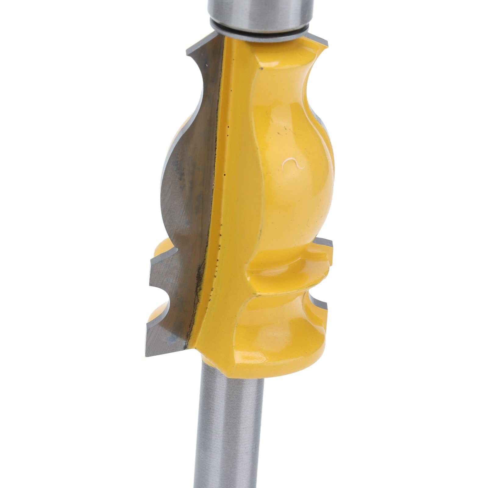 8mm Shank Handrail Router Bit, 8mm Shank Handrail Milling Cutter, Carbon Steel Alloy Cutter Yellow Coating Head Line Molding (Fishtail armrest milling cutter)