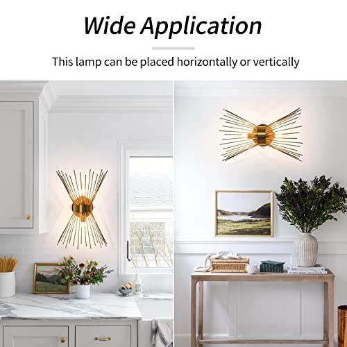 Neechicx 8960 2-Light Bathroom Vanity Light, Mid-Century Modern Starburst Gold Wall Sconce thumb #5