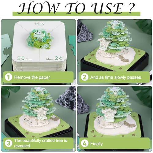 Bloc-notes créatif calendrier 3D avec boîte d'affichage, idée cadeau originale