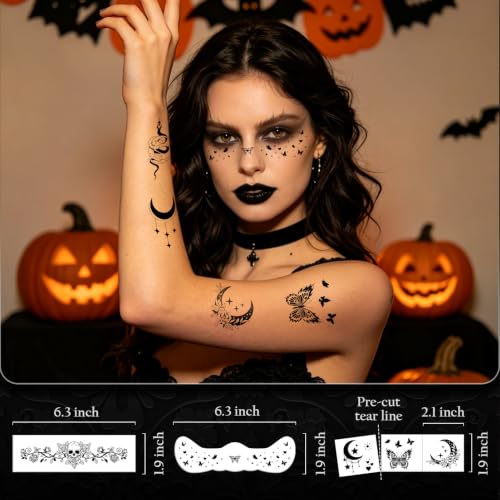 43 Styles Halloween Freckles Temporary Tattoos for Women Makeup Costumes - image 3