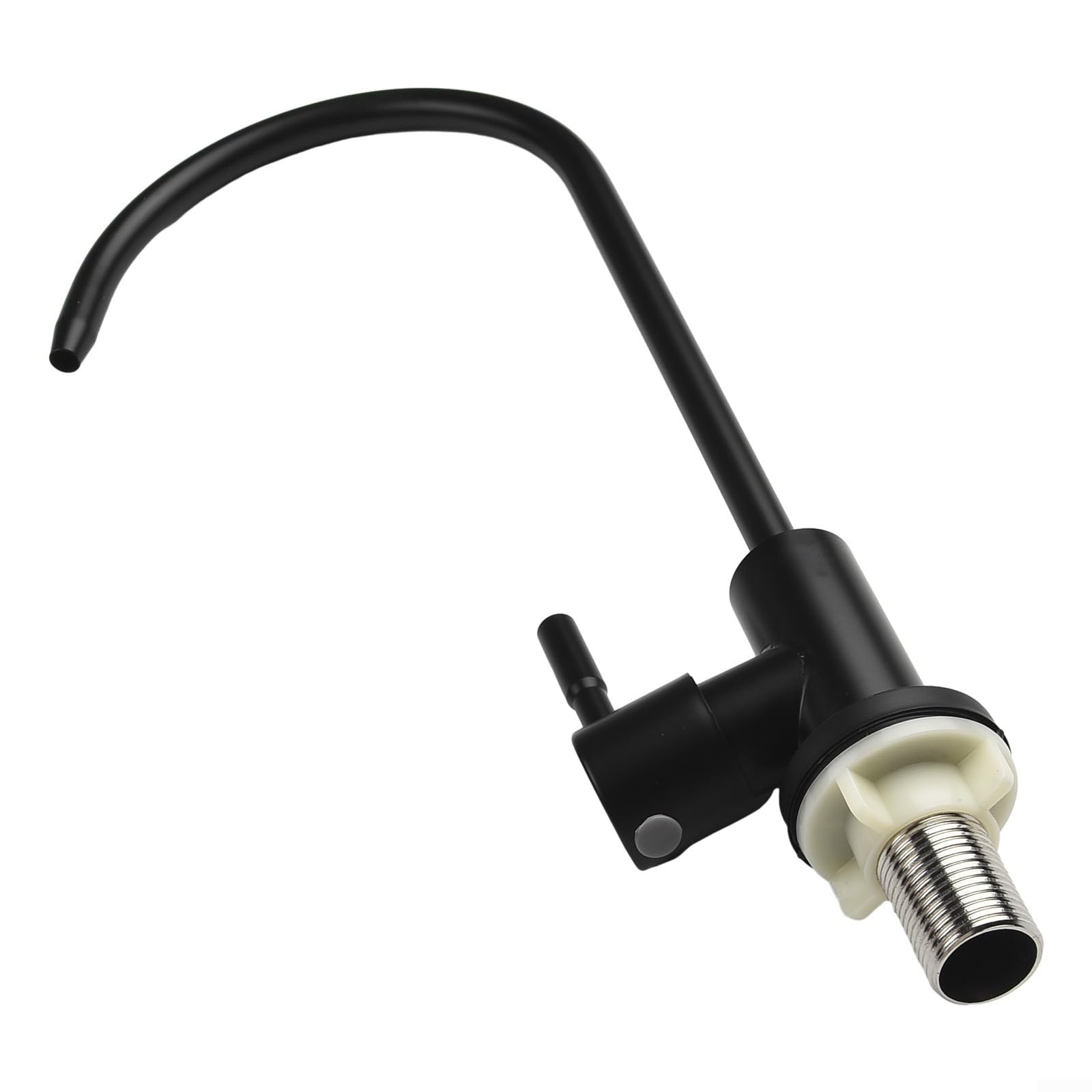 Grifo purificador de agua, filtro de agua potable de ósmosis inversa G1/2 con cuello de cisne (negro)