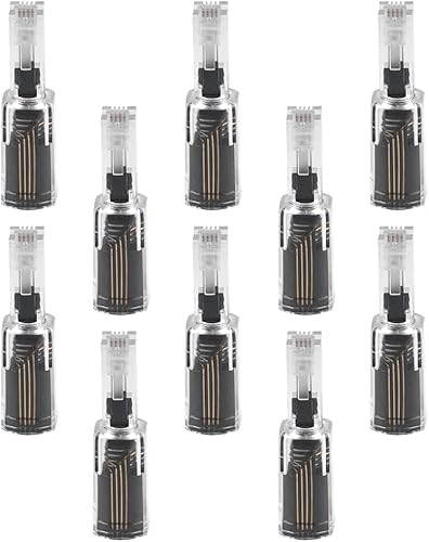 Power Gear Desenredador de cable telefónico, paquete de 10, rotación de 360 grados sin enredos, enchufe al teléfono fijo, para uso en el hogar u