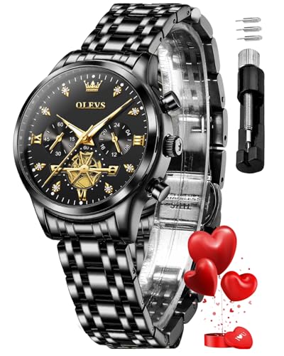 Image of OLEVS Womens Watches Chronograph Luxury Diamond Dress Analog Quartz Wrist Watches Stainless Steel Waterproof Luminous Ladies Watch