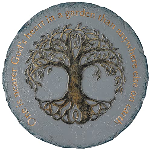 Cynice Stepping Stones - Garden Stepping Stones Outdoor With A Tree Of Life And Verse,Outdoor Decorations For Garden Yard Patio Lawn Pathway,10 Inch #TOP5
