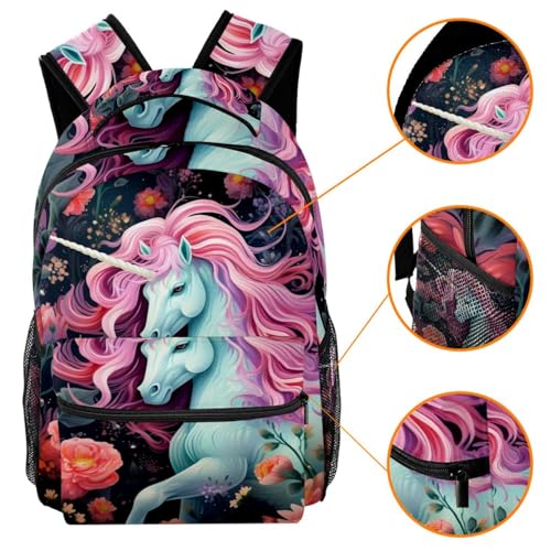 Sac à dos licorne rose multicolore : cadeau idéal pour la rentrée - 3