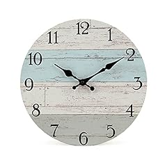 Silent Non Ticking Wooden Decorative Round Wall Clock Quality Quartz Battery Operated Vintage item