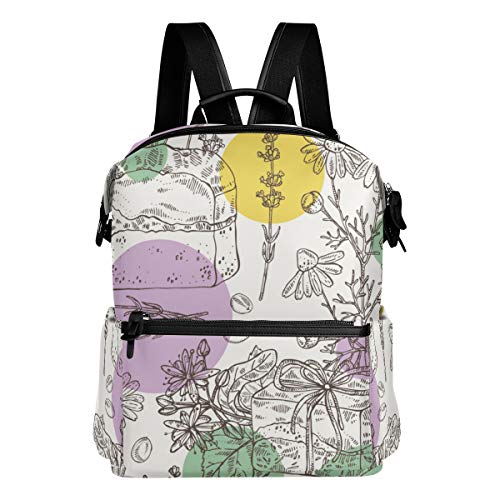 Preisvergleich Produktbild KIMDFACE RucksackMuster handgemachte Seife Kamille MeerLaptoptaschen Casual Print Umhängetasche Student Daypack Reisen Wandern Camping Packs(29 * 16 * 38 cm)