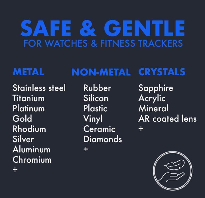 Essential Watch Cleaning Kit | Safe on all Metals & Crystals | (1x) Watch Cleaner Foam 50ML, (1x) Everyday Watch & Jewelry Cleaning Cloth 10"x10", (1x) Watch Cleaning Brush | USA Made (3 piece set)