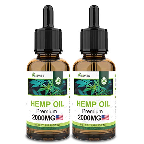 (2 Pack) Hemp Oil 4000mg for Pain Relief, Stress & Anxiety Relief, Improve Sleep - Organic Hemp Extract, 100% Natural Vegan Hemp Oil Extract - Made in USA