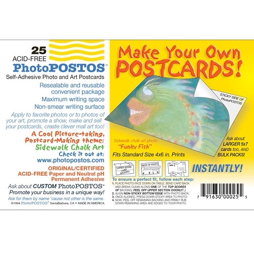 STAYGOLD PhotoPOSTOS - Self Adhesive, Acid-Free Postcards - Pack of 25 Postcards