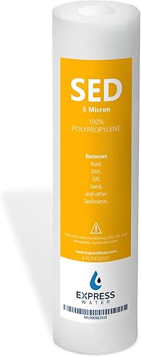 Express Water Paquete de 2 filtros de agua para sedimentos de repuesto  5 micras, alta capacidad  10 pulgadas  Filtros de sistema de ósmosis inversa