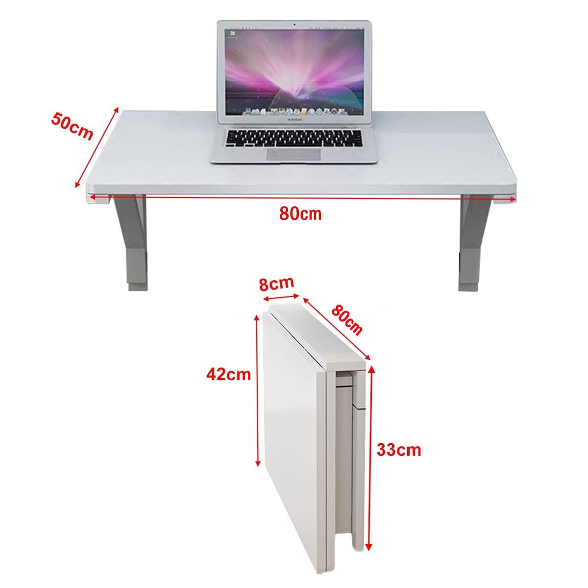 Wandklapptisch Aus Massivholz, 80x50cm Klapptisch Wandtisch, Platzsparender Schwimmender Schreibtisch Küchentisch Kindermöbel Laptoptisch Esstisch