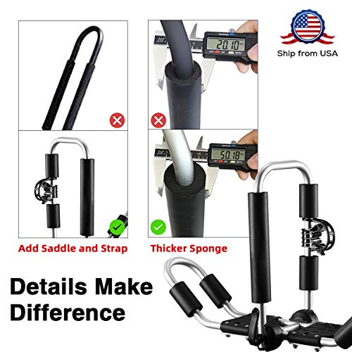 image for LEADRACKS Kayak Roof Rack for Canoe, Ski, SUP, Surfboard, Kayak Carrie