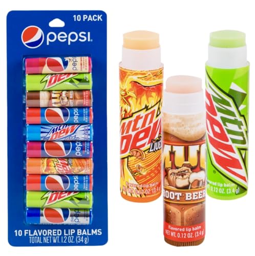 Taste Beauty Pepsi 10 Flavored Lip Balms (Pack of 1)