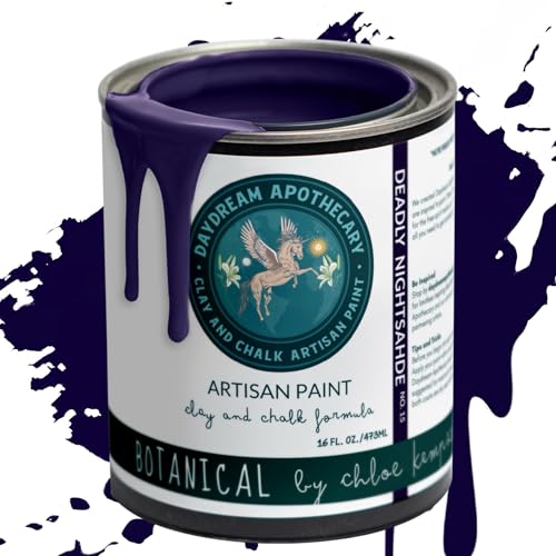 Daydream Apothecary Premium Chalk and Clay Paint for Furniture, Interior Paint for Home Décor, Paint for Wood DIY Projects, Matte Dark Blue Chalk Style Paint for Artists and Crafters -16oz