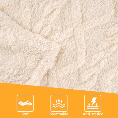 Neerow Hundedecke, 100x150 cm Katzendecke Sofa, Hunde Decke Waschbar, Fleece Haustier Decke Flauschig für Kleine und Mittelgroße Hunde, Katzen Kuscheldecke (Beige)