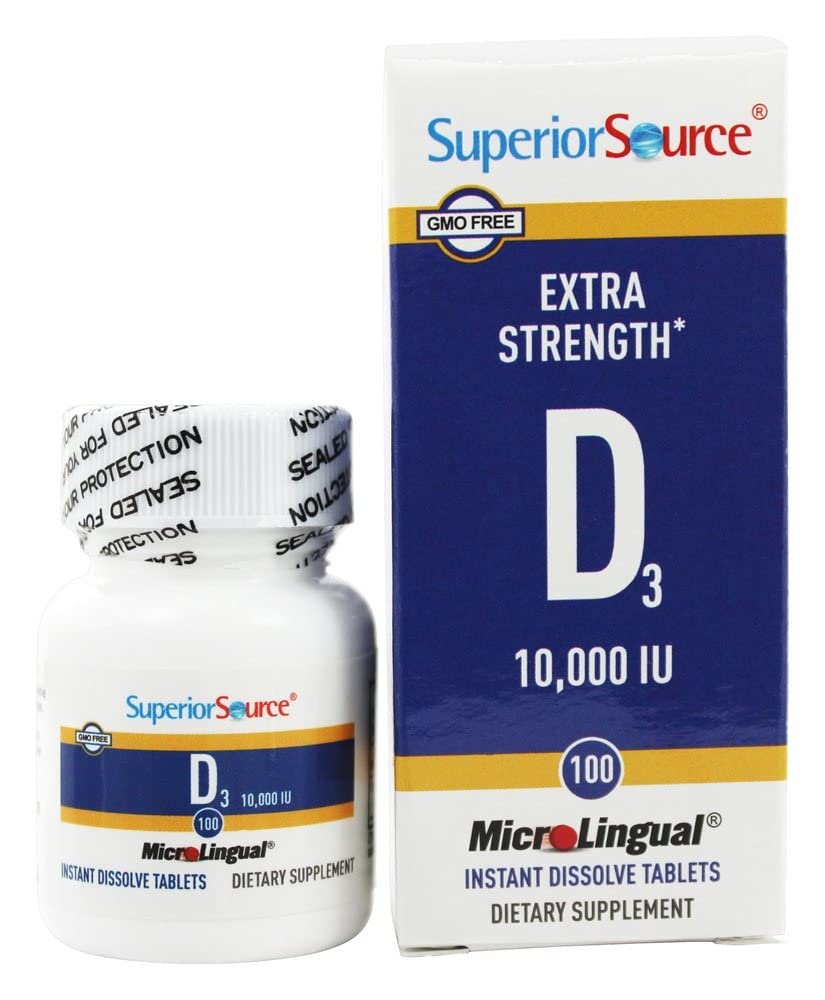 Superior Source - Vitamin D3 Extra Strength 10000 IU - 100 Quick Dissolve Tablets
