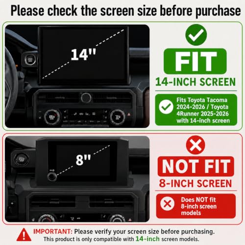 Image of for Toyota Tacoma 2024-2026 & 4Runner 2025-2026, 14-Inch Screen Aluminum Alloy Knob Cover Trim - Fits Push Start, AC, Volume & 4WD Gear Switch (Black, 6-Piece Set)