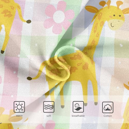 Wusikd Cute Giraffe Girls Underwears Cotton Flowers Pink Girls Briefs Soft Toddler Underwear 5T3