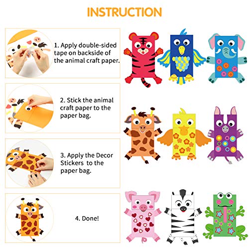 Watinc WT-PAPER BAG PUPPET-9P 9Pack Hand Puppet Art Craft Paper Sock Puppets Diy Making Your Own Puppet Kits Party Favors Wiggle Googly Eyes Storytelling Party Supplies Imaginative Play Birthday Party thumb #2