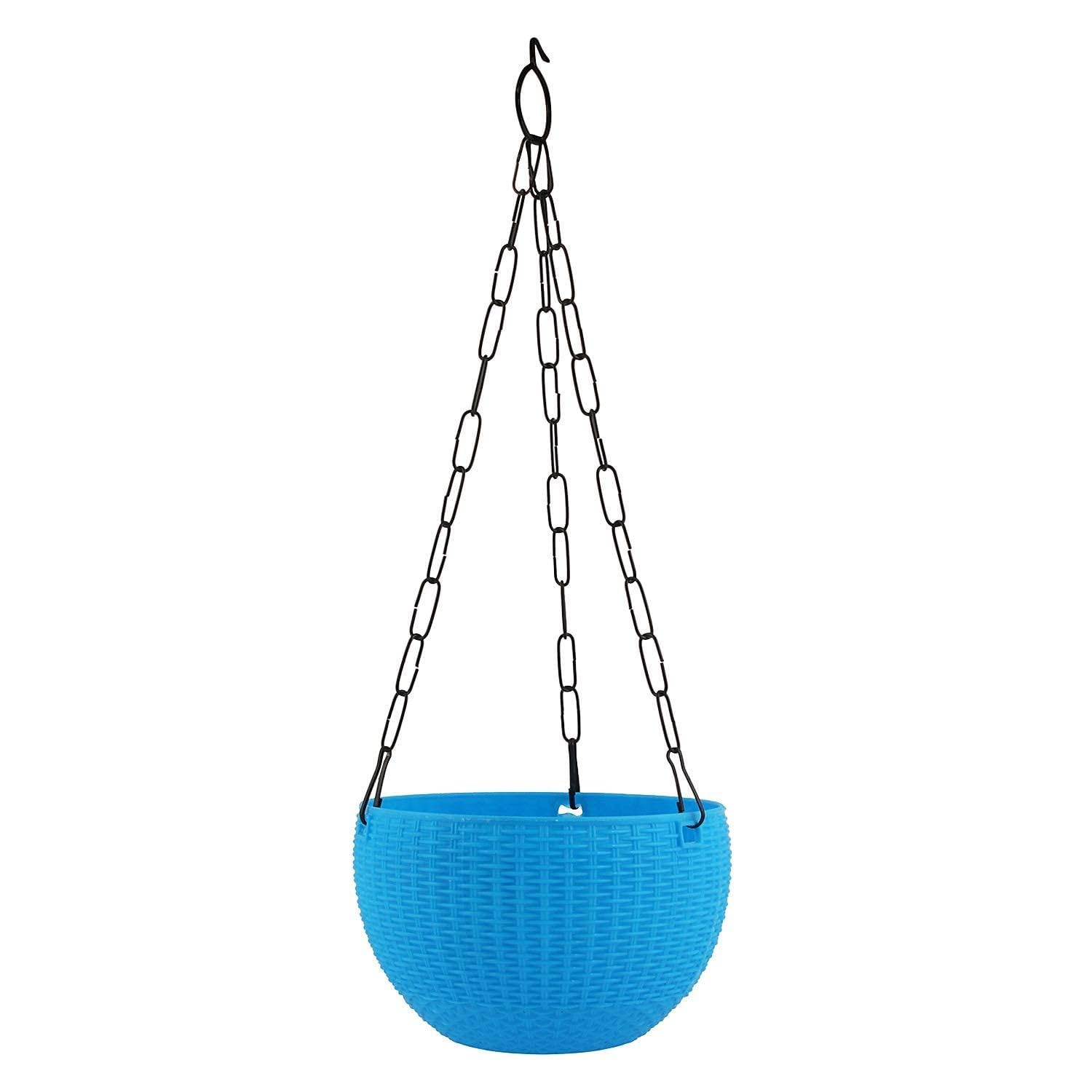 STAND MASTER Plastic Round Can Basket Multicolor Chain Hanging Pots |Beautiful Colors Hanging Plants Flowers Pots for Indoor and Outdoor (Hanging Pots Blue) (B0CWH4P18T) Amazon Price History, Amazon Price Tracker