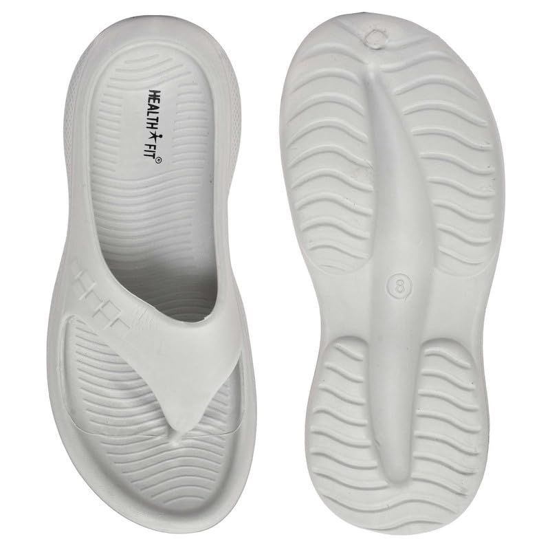 Image of HEALTH FIT Super Soft Ortho Care Bounce Back|Anti-Skid & Comfortable Stylish Light weight |Waterproof Slipper for Daily Use| Flexiable for Men's HF11 Light Grey