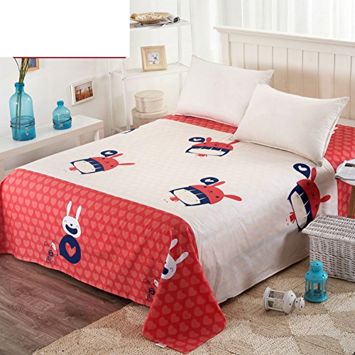 Feuilles de coton anti-transpiration drap lit simple doux - 2