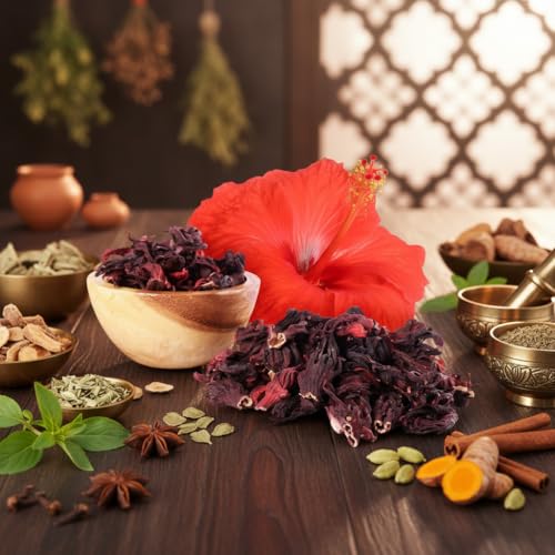 Image of Organic Raw Hibiscus Flower 30g | Dry Hibiscus Rosa-Sinensis Gudhal Ka Phool for Hair Growth, Hair Fall Control & Scalp Care | Natural Hair Mask, Face Pack for Skin Care | Pure Raw Form