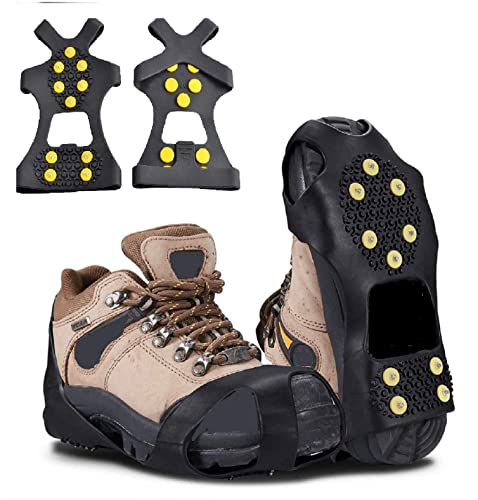 Carryown Ice Snow Shoe Grips Ice Grippers Traction Cleats Shoe Ice Anti Slip Ice Cleats for Shoes and Boots Ice Spikes Crampons, S/M/L/XL (Medium)