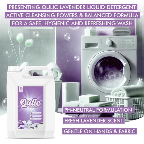 Image of Qulic Blush Liquid Detergent 10 Liter | Laundry Liquid Detergent for Washing Machine Advanced Formulated with Lavender Fragrance | For Top Load & Front Load - 5 l (Pack of 2)