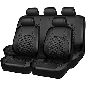 HARIN Car Seat Covers Set for Audi A4 B9 Sedan 2015-2024, Breathable Waterproof Non-Slip Easy Clean Seat Protector Interior Accessories,A/Black