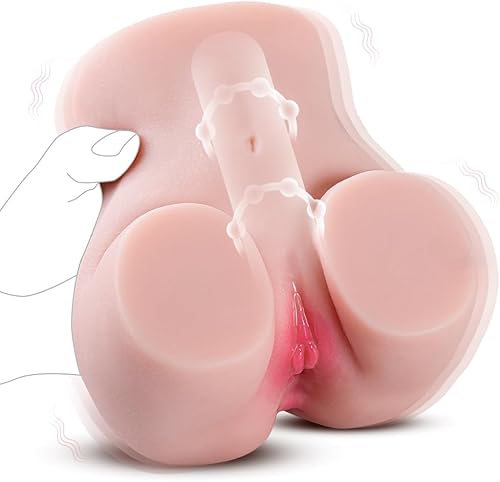 Masturbadores masculinos automáticos con anillo para el pene, mini muñecas sexuales con 10 modos de vibración, juego anal realista vagina masculina