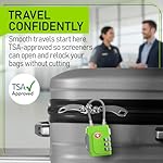 Untethered TSA Luggage Locks (3 Pack) – Resettable 3-Digit Combination TSA Approved Travel Padlocks for Suitcases, Backpacks, Gym Bags & Checked Baggage (3 Pack | Green) - Image 3