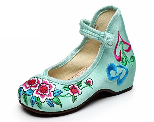 Tianrui Crown Girl's Embroidery Flat Ballet Shoes Kid's Cute Mary-Jane Dance Shoe Flat Sandal Shoe Rose Red