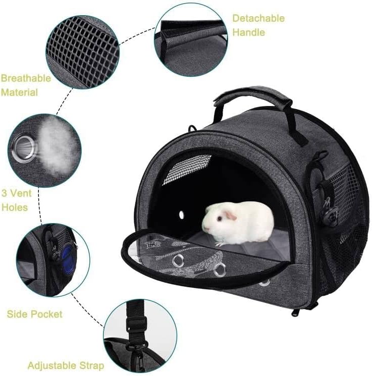 Miniatura 3 de Bolsa portátil para conejillos de indias, bolsa de transporte portátil para hámster, bolsa de viaje para conejitos de conejos, bolsa de transporte
