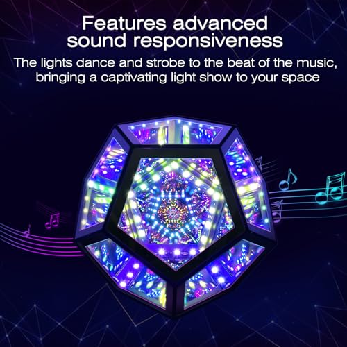 Mito Infinity Mirror Light Infinite Dodecahedron Color Art Light For Gaming Room Decor 3D Hyper Cube Rgbw Color Changing Night Lighting For Computer Gaming Desk Birthday Christmas Gift thumb #3
