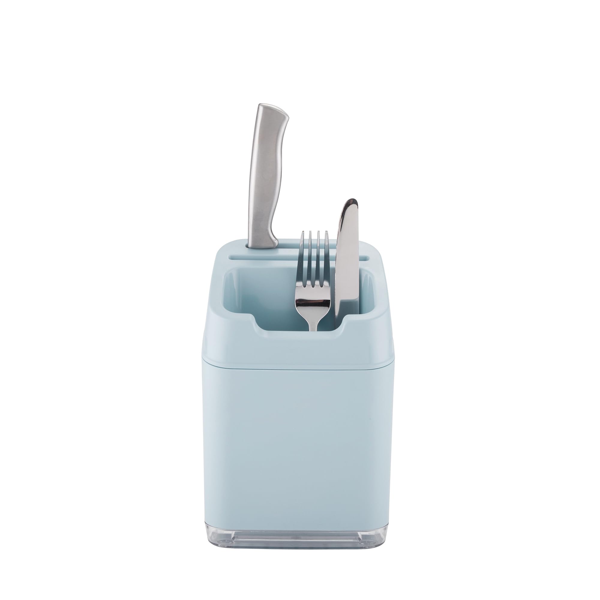Minky Utensil Caddy, Utensil Holder with Knife Slots, Kitchen Organiser & Drainer, Sleek Holder for Kitchen Accessories, Made in The UK (Slate Blue)
