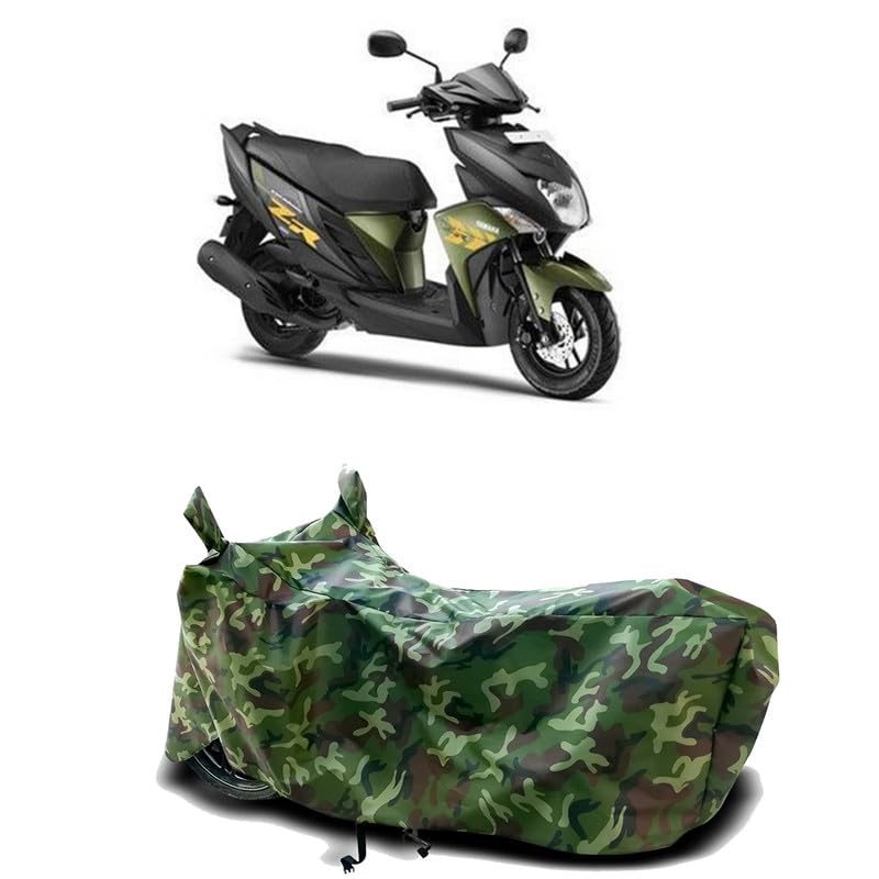 Image of DUFFEL-100% Heat Protection Two Wheeler Bike /Scooty Body Cover for Yamaha Ray ZR Water Resistance /UV-Rays /Birds Dropping /Scratchproof /Dust Proof /Waterproof[Green Jungle Print]
