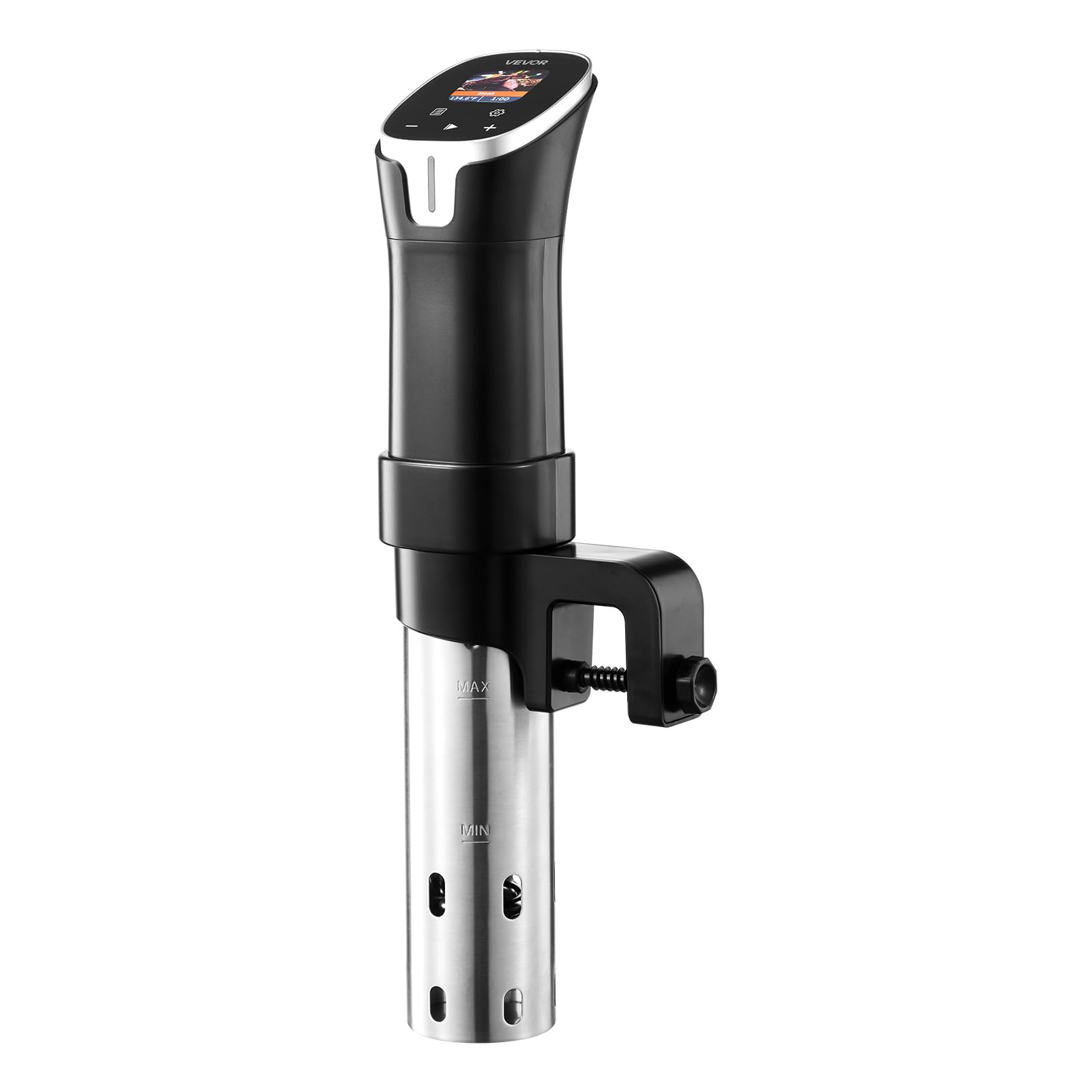 VEVOR Thermoplongeur Cuisson Sous Vide 1100 W Cuiseur Sous Vide Wi-Fi avec Contrôle par Application, Écran Tactile LCD, 10 Recettes Prédéfinies, Chauffage Rapide, Température et Minuterie Précises